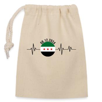 Battement de cœur Syrie - Sac cadeau en coton avec cordon (14 x 20 cm) - nature - Devant