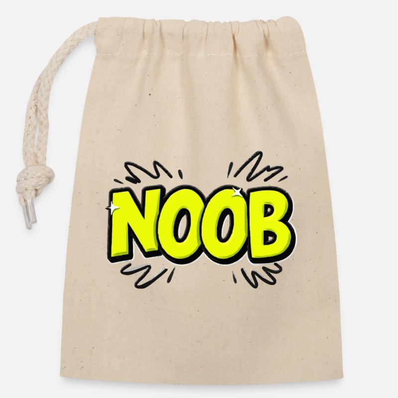 Noob - Verschließbarer Geschenkbeutel aus Baumwolle (14x20cm) - Natur