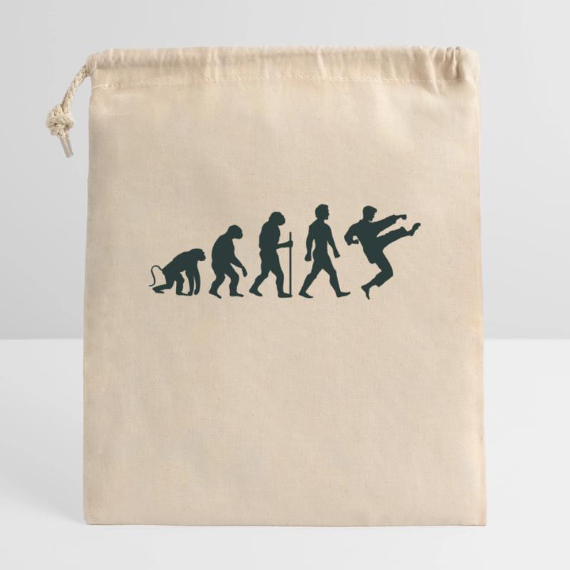 Karaté Évolution Sac cadeau en coton avec cordon (14 x 20 cm)