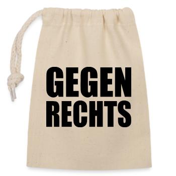 Gegen rechts - Verschließbarer Geschenkbeutel aus Baumwolle (14x20cm) - Natur - Vorne