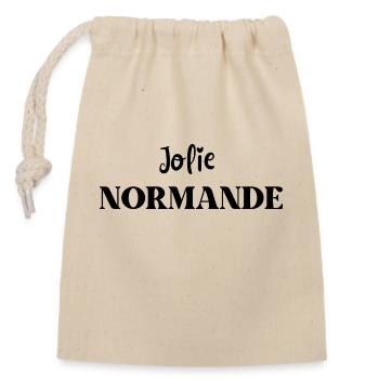 Jolie normande - Sac cadeau en coton avec cordon (14 x 20 cm) - nature - Devant