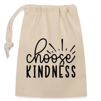 choose Friendliness - Closable cotton gift bag (14x20cm) - nature - Front