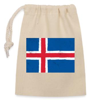 Drapeau de l’Islande - Sac cadeau en coton avec cordon (14 x 20 cm) - nature - Devant