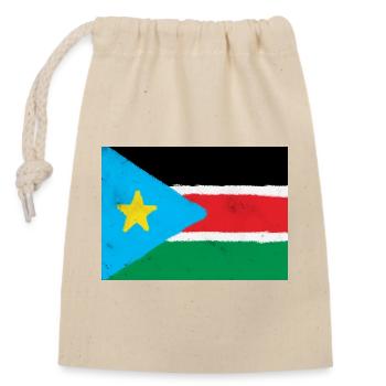 Flag of South Sudan - Closable cotton gift bag (14x20cm) - nature - Front