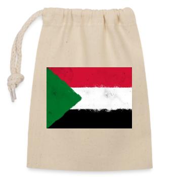 Flag of Sudan - Closable cotton gift bag (14x20cm) - nature - Front