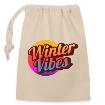 Winter Vibes Retro Gradient - Closable cotton gift bag (14x20cm) - nature - Front