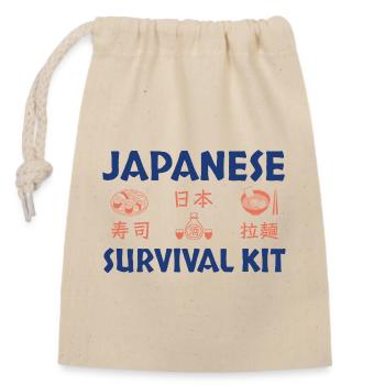 Japanisches Sushi Survival Kit Design - Verschließbarer Geschenkbeutel aus Baumwolle (14x20cm) - Natur - Vorne
