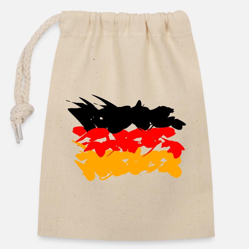 Germany Flag Graffiti Design - Closable cotton gift bag (14x20cm) - nature