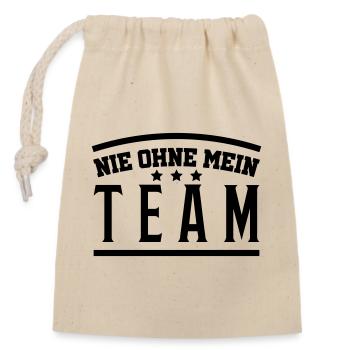 mein_team - Closable cotton gift bag (14x20cm) - nature - Front