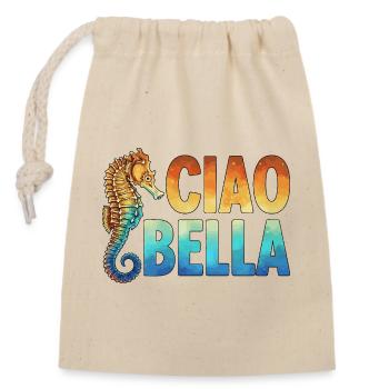 Ciao Bella - Closable cotton gift bag (14x20cm) - nature - Front
