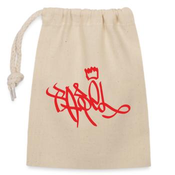 Royal Graffiti Handwriting Basel - Closable cotton gift bag (14x20cm) - nature - Front
