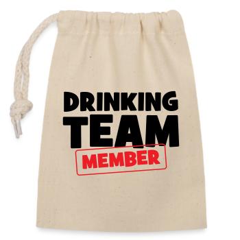 Drinking Team Member / Alcohol - Closable cotton gift bag (14x20cm) - nature - Front