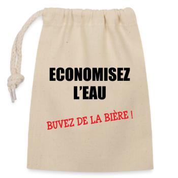 Save water, drink beer - Closable cotton gift bag (14x20cm) - nature - Front