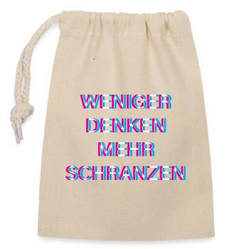 Hardtekk Tekk - Closable cotton gift bag (14x20cm) - nature - Front