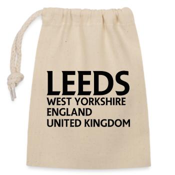 Leeds – England Liedtextdesign - Verschließbarer Geschenkbeutel aus Baumwolle (14x20cm) - Natur - Vorne
