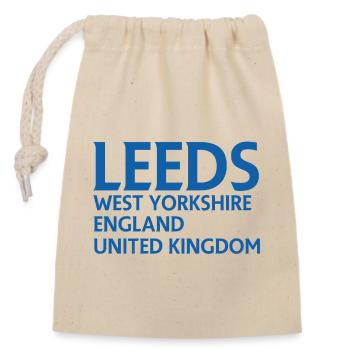 Leeds – England Liedtextdesign - Verschließbarer Geschenkbeutel aus Baumwolle (14x20cm) - Natur - Vorne