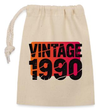 Vintage 1990 Gradient - Closable cotton gift bag (14x20cm) - nature - Front