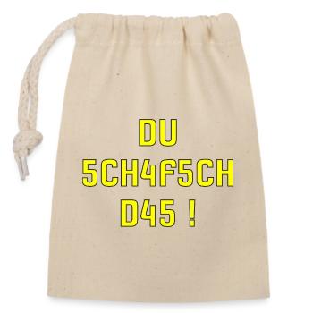 Motivation Shirt du schafsch das schweizerdeutsch  - Verschließbarer Geschenkbeutel aus Baumwolle (14x20cm) - Natur - Vorne