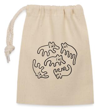 kissat_transparent - Closable cotton gift bag (14x20cm) - nature - Front