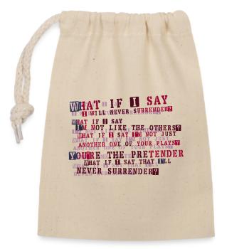 Typographie de la résolution implacable - Sac cadeau en coton avec cordon (14 x 20 cm) - nature - Devant