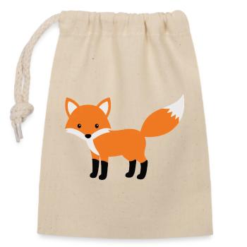 Cute cunning fox minimalist style - Closable cotton gift bag (14x20cm) - nature - Front