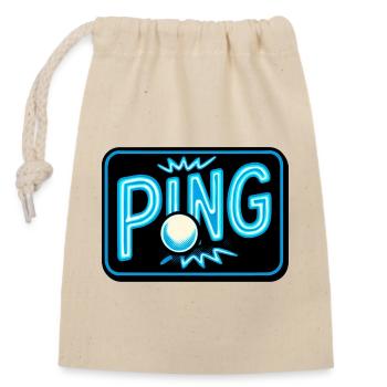 Ping Pong - Tennis de Table - Sac cadeau en coton avec cordon (14 x 20 cm) - nature - Devant