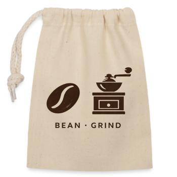BEAN. MOUDRE. CAFÉ. CAFÉ - Sac cadeau en coton avec cordon (14 x 20 cm) - nature - Devant