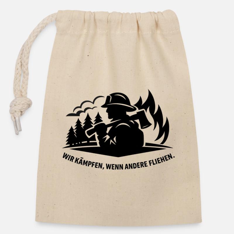 Wildlandfire - Closable cotton gift bag (14x20cm) - nature