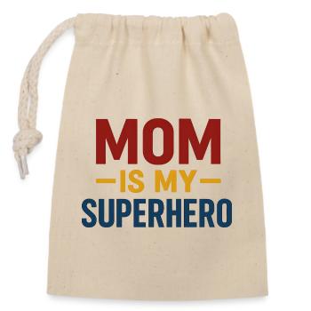 Mom Superhero — Bold Typography - Closable cotton gift bag (14x20cm) - nature - Front