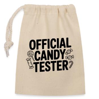 Official Candy Tester - Closable cotton gift bag (14x20cm) - nature - Front