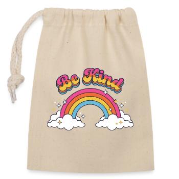 Be Kind Retro Rainbow Positive Vibes - Closable cotton gift bag (14x20cm) - nature - Front