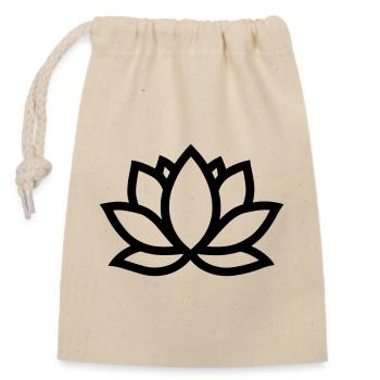 Lotus - Verschließbarer Geschenkbeutel aus Baumwolle (14x20cm) - Natur - Vorne