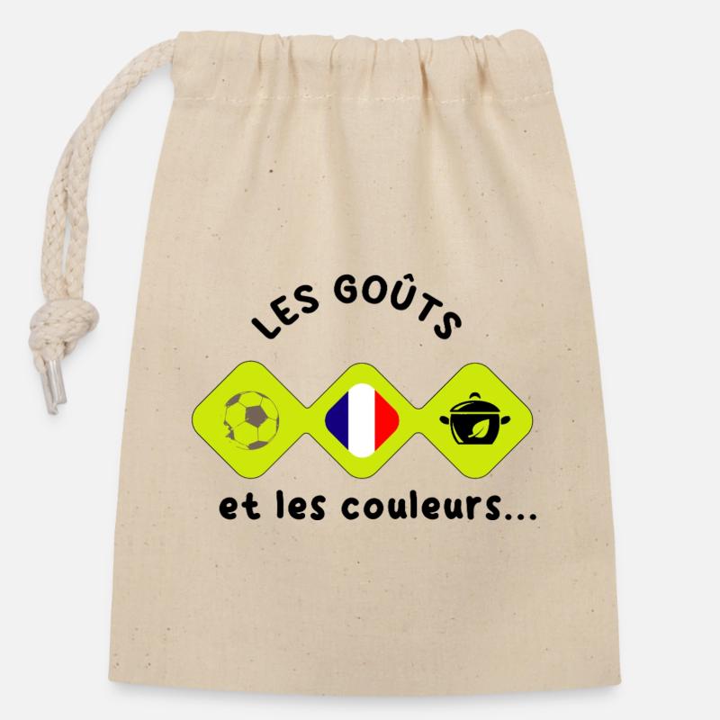 Les_gouts_et_les_couleurs... - Sac cadeau en coton avec cordon (14 x 20 cm) - nature