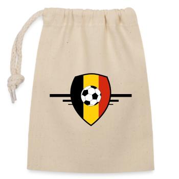 Belgique blason football Belgium - Sac cadeau en coton avec cordon (14 x 20 cm) - nature - Devant