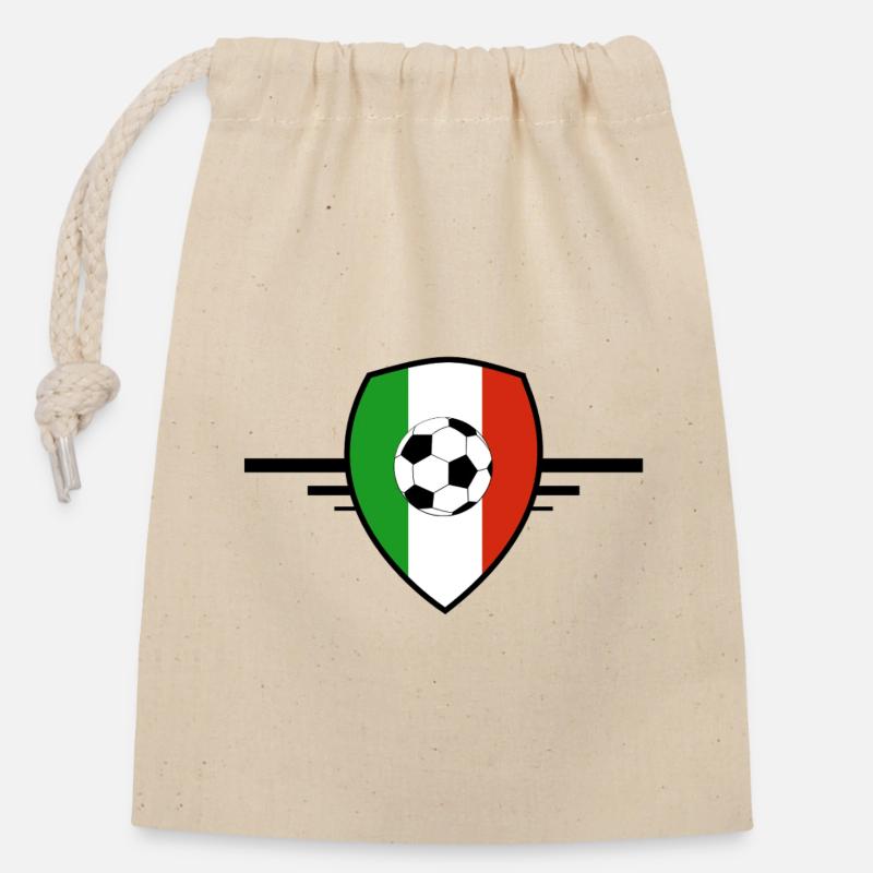 Italy Football Shield Patch - Closable cotton gift bag (14x20cm) - nature