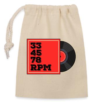 33 45 78 RPM Vinyl Record Design - Verschließbarer Geschenkbeutel aus Baumwolle (14x20cm) - Natur - Vorne