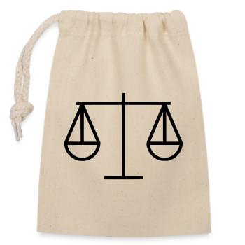 Justice Jura de la Balance - Sac cadeau en coton avec cordon (14 x 20 cm) - nature - Devant