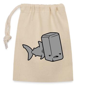 Funny Literal Hammerhead Shark Pun - Closable cotton gift bag (14x20cm) - nature - Front