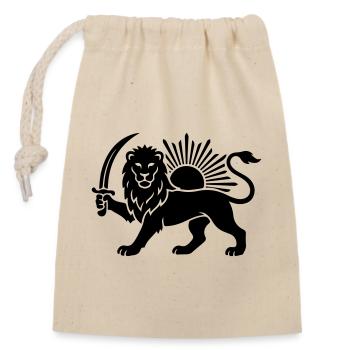 Persian Lion Persia Iran - Closable cotton gift bag (14x20cm) - nature - Front