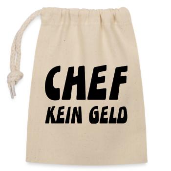 Chef - Verschließbarer Geschenkbeutel aus Baumwolle (14x20cm) - Natur - Vorne