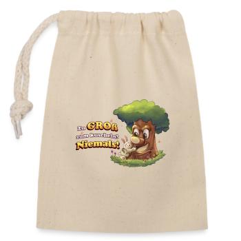 Siggi und der Zauberwald - Kuscheln - Verschließbarer Geschenkbeutel aus Baumwolle (14x20cm) - Natur - Vorne