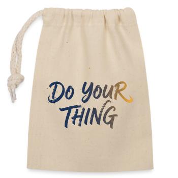 Do Your Thing Schriftzug Brush Lettering - Verschließbarer Geschenkbeutel aus Baumwolle (14x20cm) - Natur - Vorne