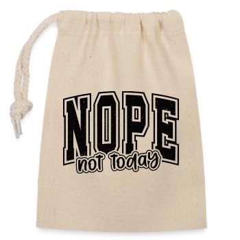 nope_not_today_texture - Verschließbarer Geschenkbeutel aus Baumwolle (14x20cm) - Natur - Vorne