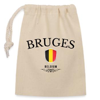 Bruges souvenir, Bruges au design élégant - Sac cadeau en coton avec cordon (14 x 20 cm) - nature - Devant