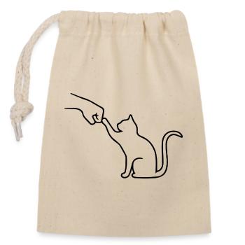 Équipe Patte de Chat Drôle de Poing - Sac cadeau en coton avec cordon (14 x 20 cm) - nature - Devant