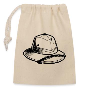 Safari Hat - Closable cotton gift bag (14x20cm) - nature - Front