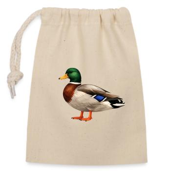 Canard colvert mâle aux couleurs de la nature - Sac cadeau en coton avec cordon (14 x 20 cm) - nature - Devant