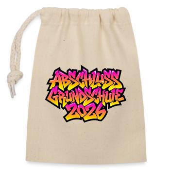 Elementary School Graduation 2026 Graffiti - Closable cotton gift bag (14x20cm) - nature - Front