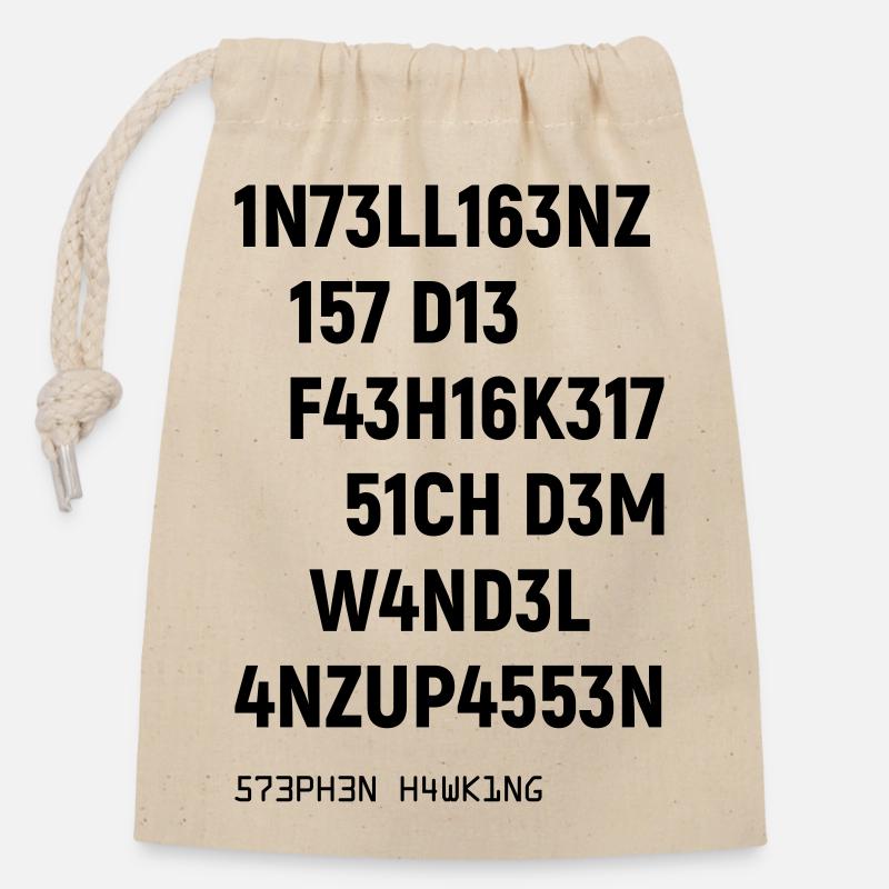 Leetspeak Intelligenz Spruch für Nerds und Hacker - Verschließbarer Geschenkbeutel aus Baumwolle (14x20cm) - Natur