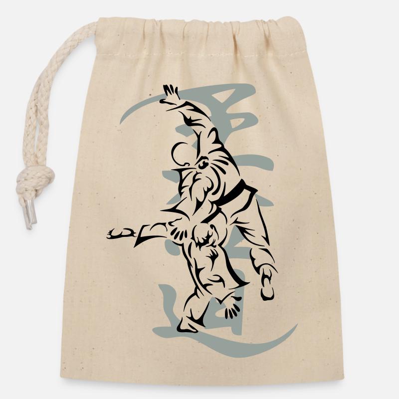 Projection martiale - Sac cadeau en coton avec cordon (14 x 20 cm) - nature